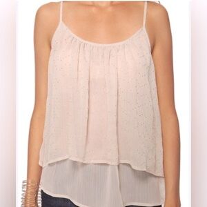 Vintage XXI/ Spaghetti strap blouse/ Camisole/ Gold detail/ Layered/ Size US M